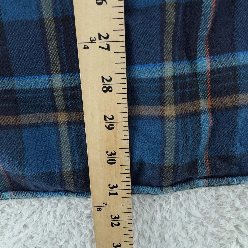 The North Face Flannel Shirt Mens XL‎ Blue Plaid Button Down Pockets